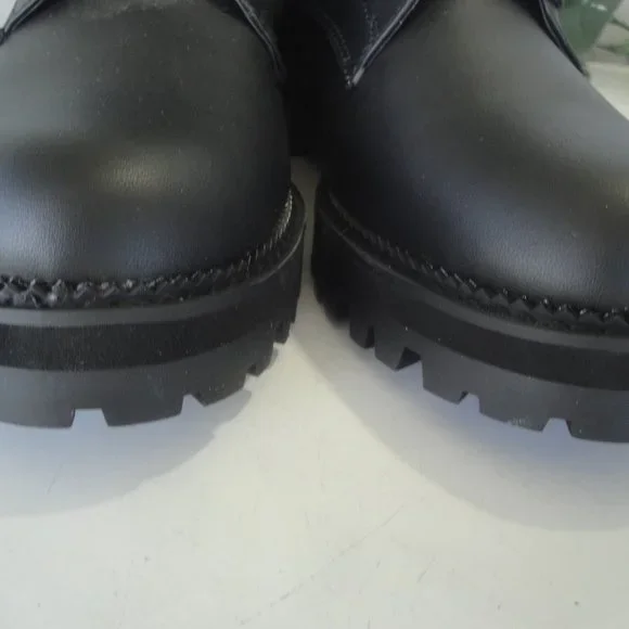 A New Day Black Combat Style Boots Ladies Size 9 - Picture 8 of 12